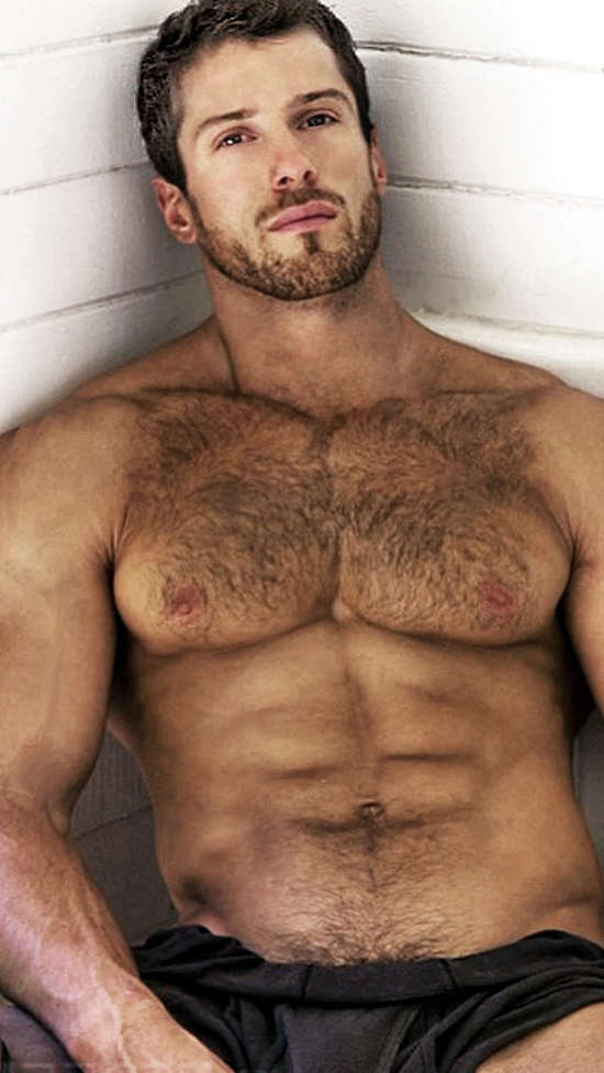Gay hairy chest muscle