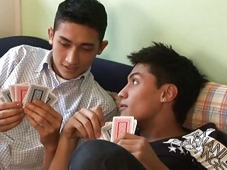 Hot twins fucing after playing cards