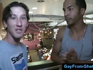 Public anal gay sex in lunchroom