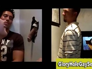 Gay  gloryhole blowjob