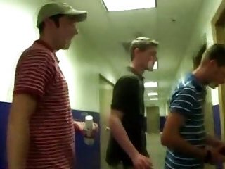 Real amateur college twinks jurk off and cum in their dorm