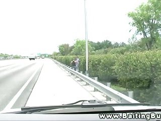 This hitchhiker is up for some ass fucking in a van