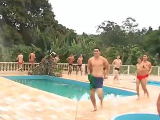 Swarthy Guys Fucking By The Pool
