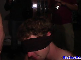 Hazed blindfolded gaystraight buttfucked