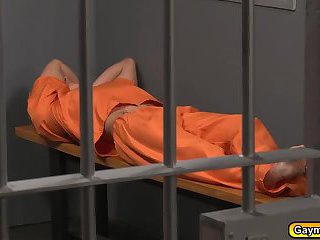 Gay sucking and fucking foursome inside the prison