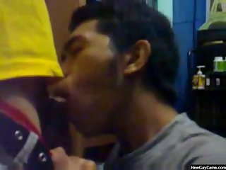 Asian gay blowjob on webcam