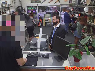 Str8 pawnshop visitor being facialized