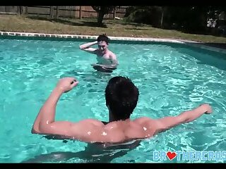 Twink Step Brother Sucks Off His Step Brother And His  Friend By Pool