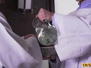 Virgin twink pounded mercilessly by mature priest anal