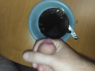 Morning coffee with jizz! Ah, very delicious!