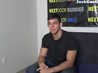 Casted straight hunk stroking dick for camera