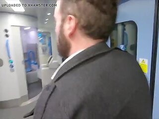 chav and random commuter fuck bareback in a train toilet
