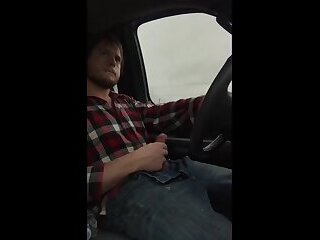 Jerking cock while driving in my car