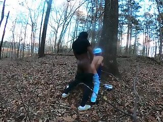 Hung black twinks loose in the woods