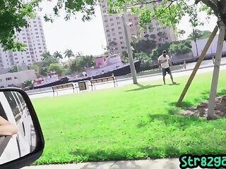 Str8 hunk fucks guy asshole in the van for the 1st time