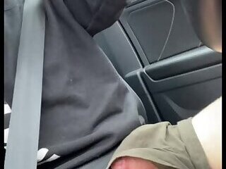Horny Tattooed Guy Cums In His Car