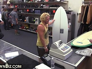 Blond stud bottom anallybanged in office by pawnshop owner