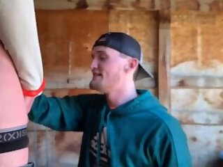 MARRIED RANCHER GETS FUCKED IN THE HORSE BREEDING SHED