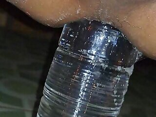 Myanmar gay homemade 1 liter water bottle inserting