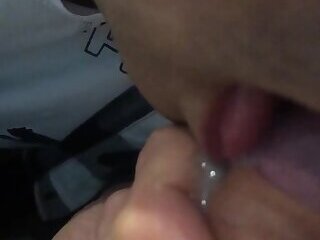Guy is eating cum his bf