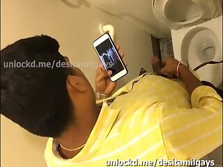 desi indian got caught toilet jerkoff