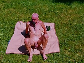 naked gay pig slave exposed penis cage outdoor party cucumber fuck bottle fit cunt stretched