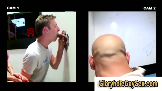 Stupid Straighty Gets Gay Gloryhole Blowjob