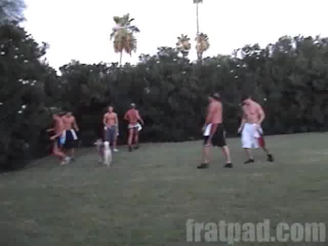 Beefy Guys Playing Football