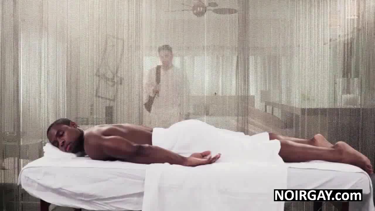 gay porn black on white massage