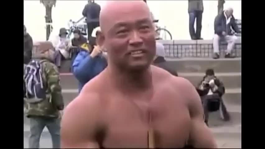 Asian Bodybuilder - Asian bodybuilder barely covered at the beach - BoyFriendTV.com