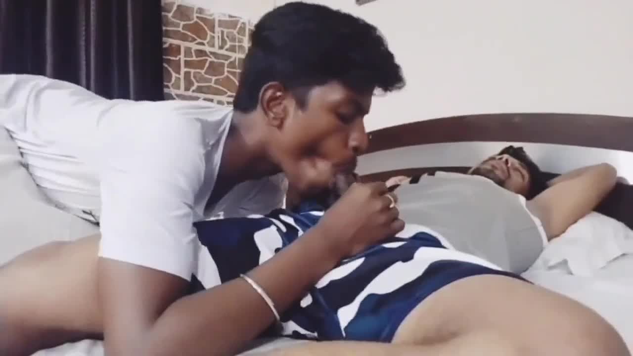 Indian Delivery boy seduced and fucked hard by 2 friends in flat - BJ Bareback Cum drinking