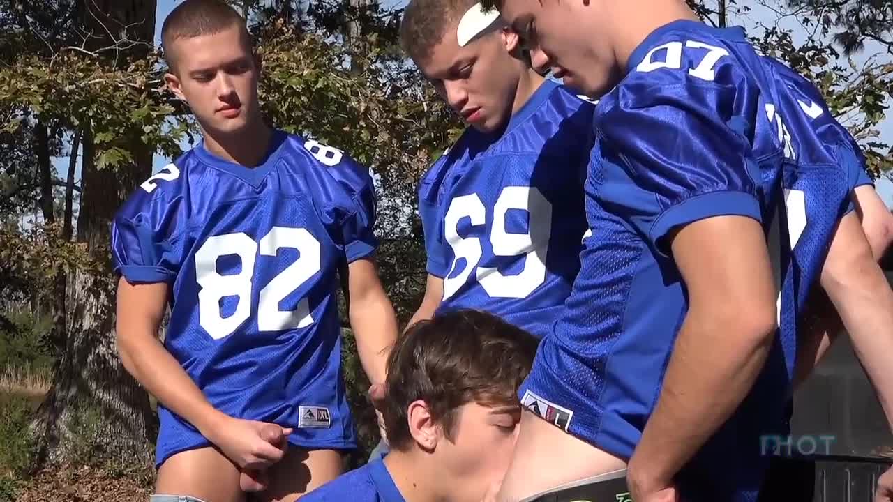 Cum on Joey is a team sport for these football boys