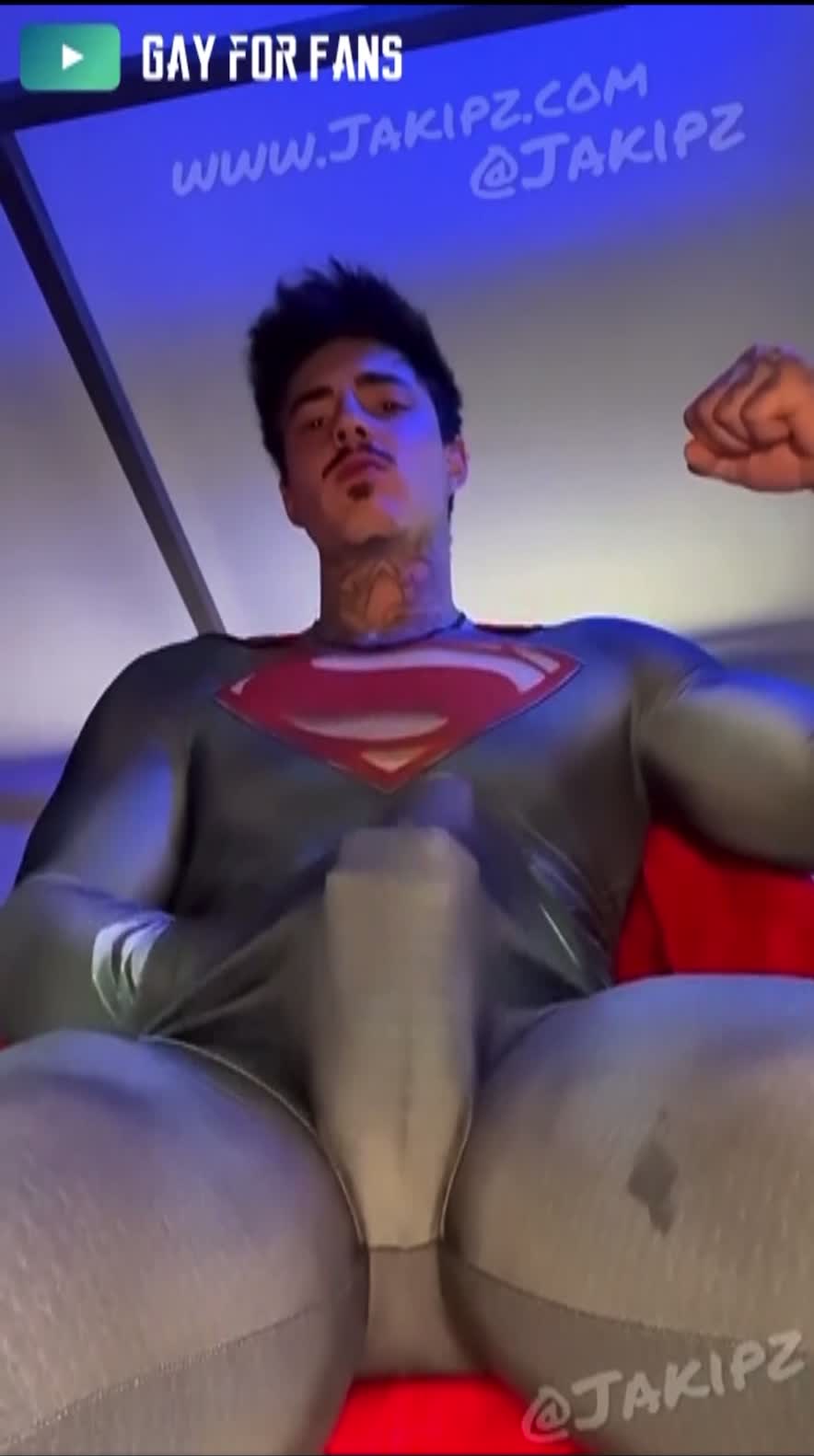 Superman Jerks Off Under His Supersuit